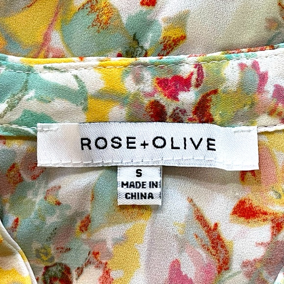“ROSE + OLIVE” LADIES PRETTY FLORAL FLOWY BLOUSE, SIZE SMALL - Picture 5 of 5